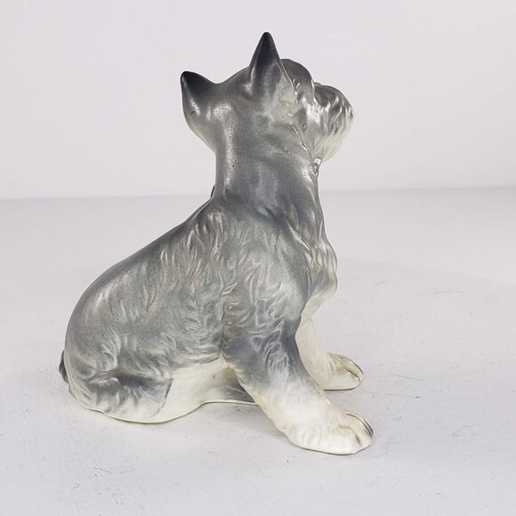 Lefton Schnauzer Dog Scratching Figurine H6568 Vintage Grey Kitsch - Picture 8 of 8